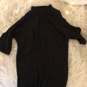 pacsun cut out shoulder black dress